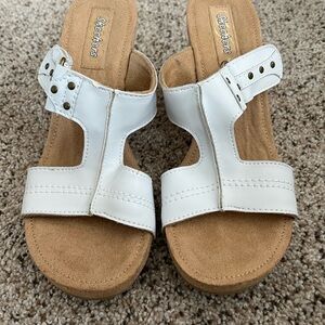 Skechers White Cork Sandals